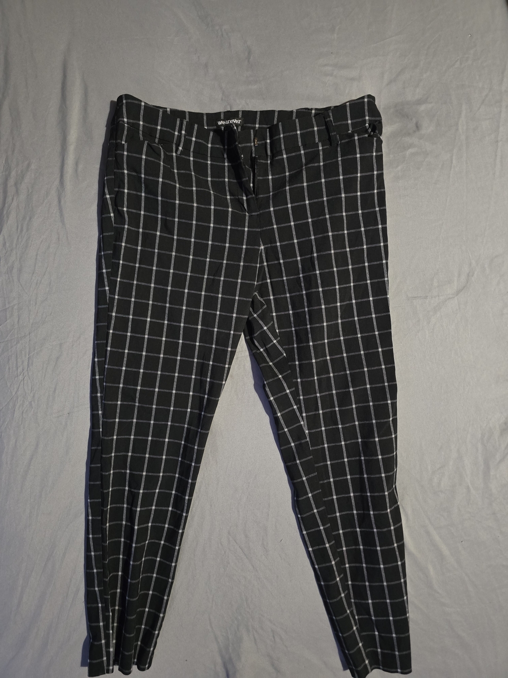 Wearever Express Black Windowpane Slim Ankle Pants